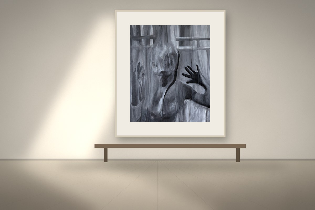Behind the Curtain, installed in a room