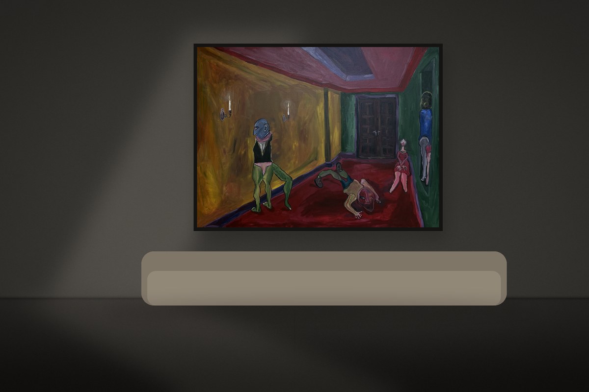 The Corridor, installed above a sofa