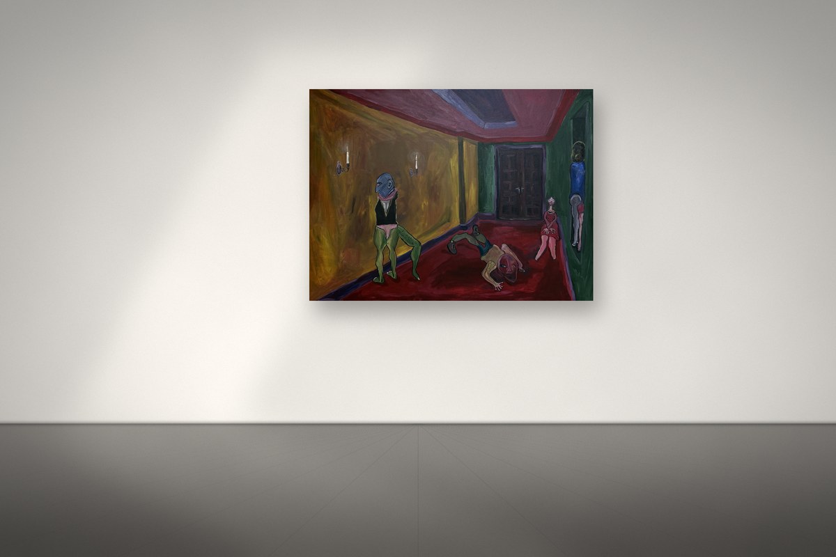 The Corridor, on a gallery wall