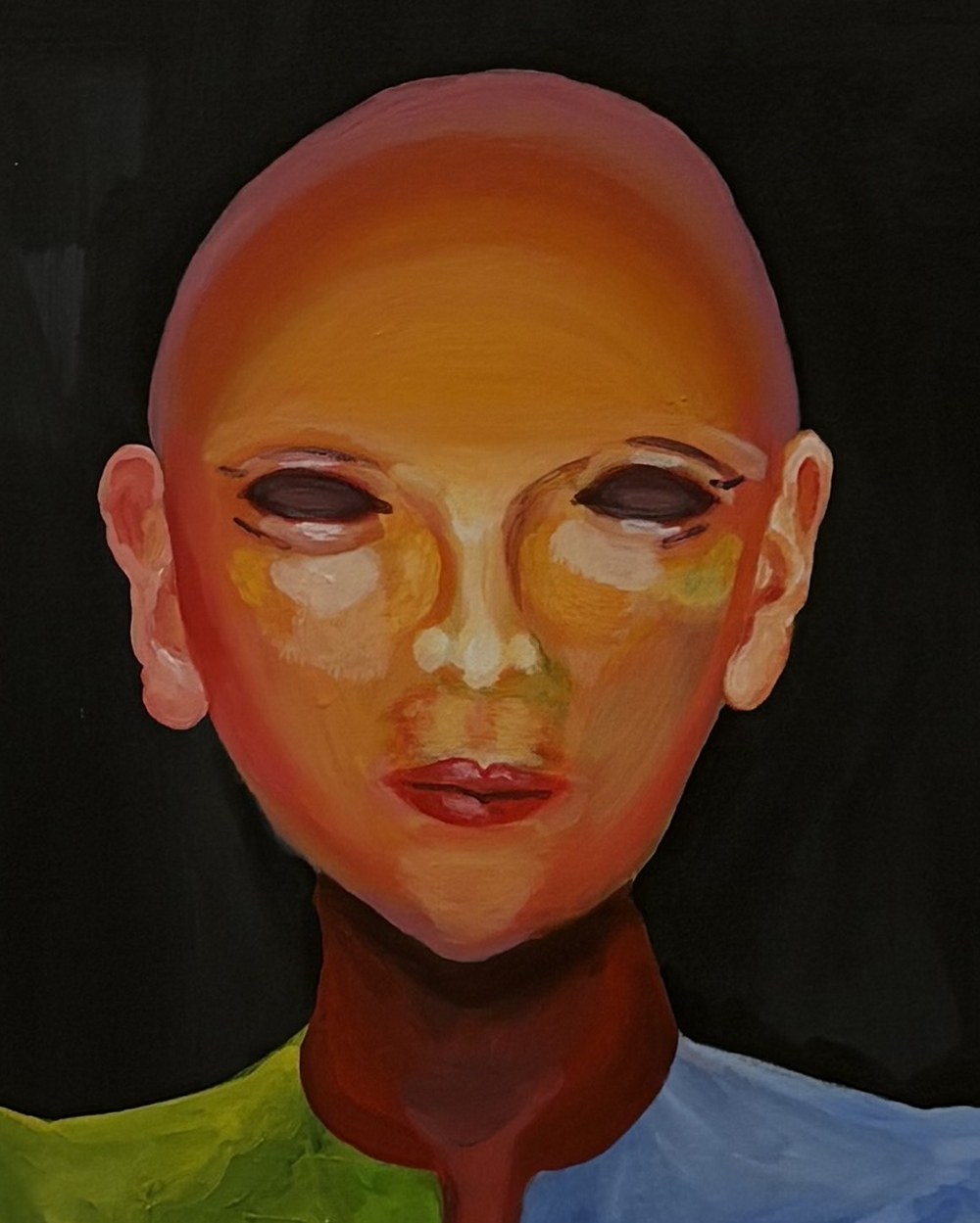 The Lover, detail of the face and hollow eyes